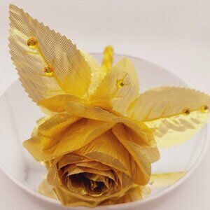 Yellow/Gold Rose Decorative Writing Pen